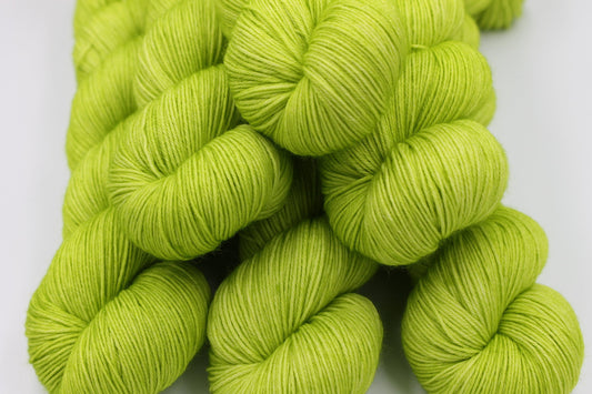 Chartreuse Sock Skein 75% SuperWash Merino and 25 Nylon Hand Dyed Yarn 100g