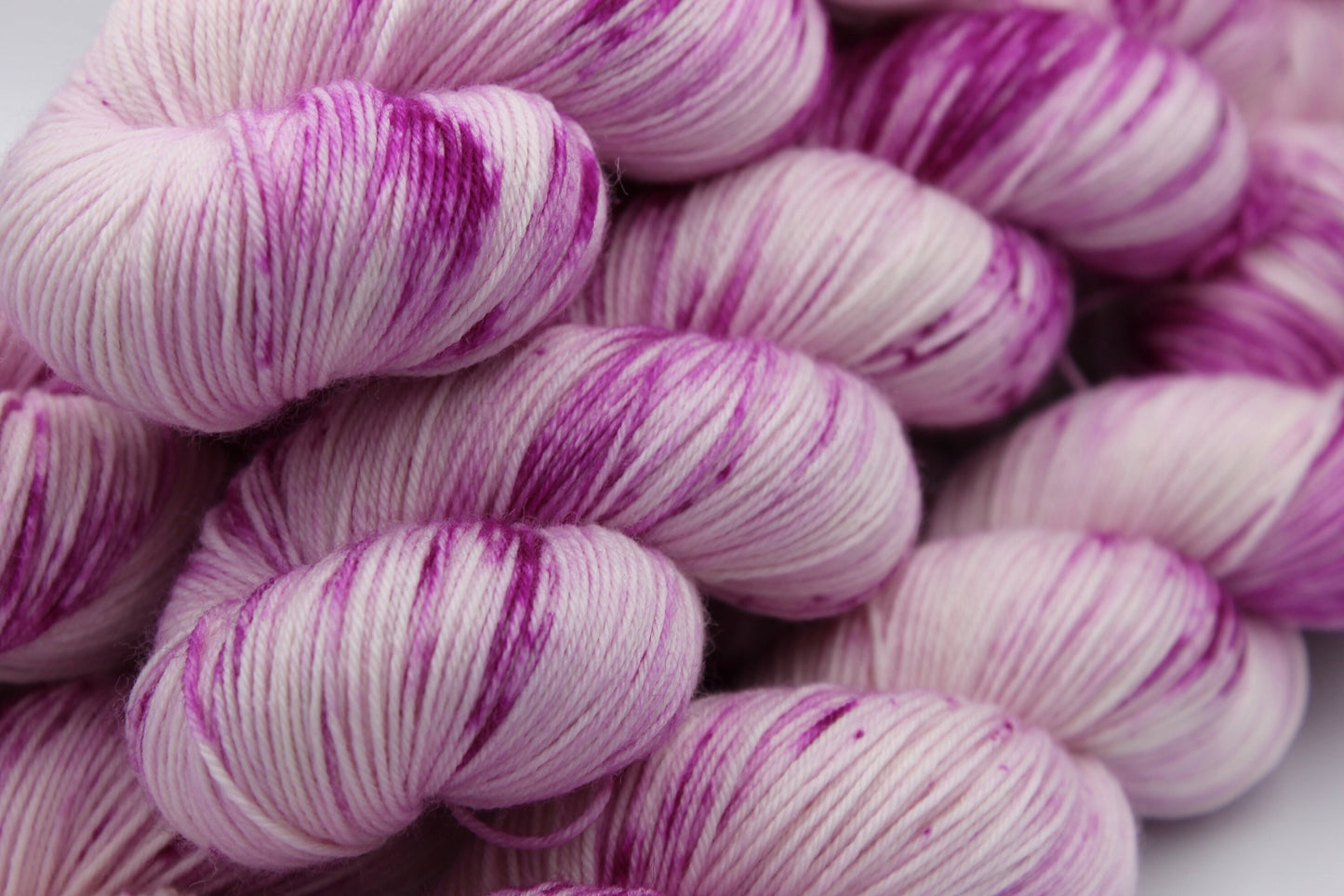 Wild Raspberry Deep Speckle  Sock Skein 75% SuperWash Merino and 25 Nylon Hand Dyed Yarn 100g