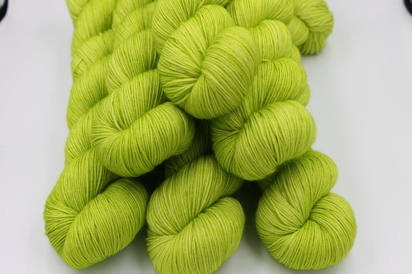 Chartreuse Sock Skein 75% SuperWash Merino and 25 Nylon Hand Dyed Yarn 100g