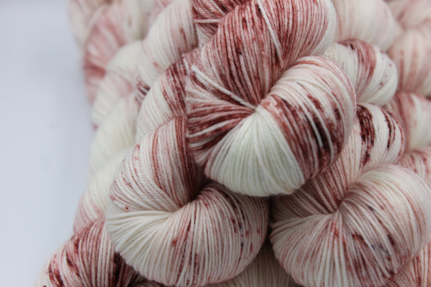 Old Rose Deep Speckle Sock Skein 75% SuperWash Merino and 25 Nylon Hand Dyed Yarn 100g