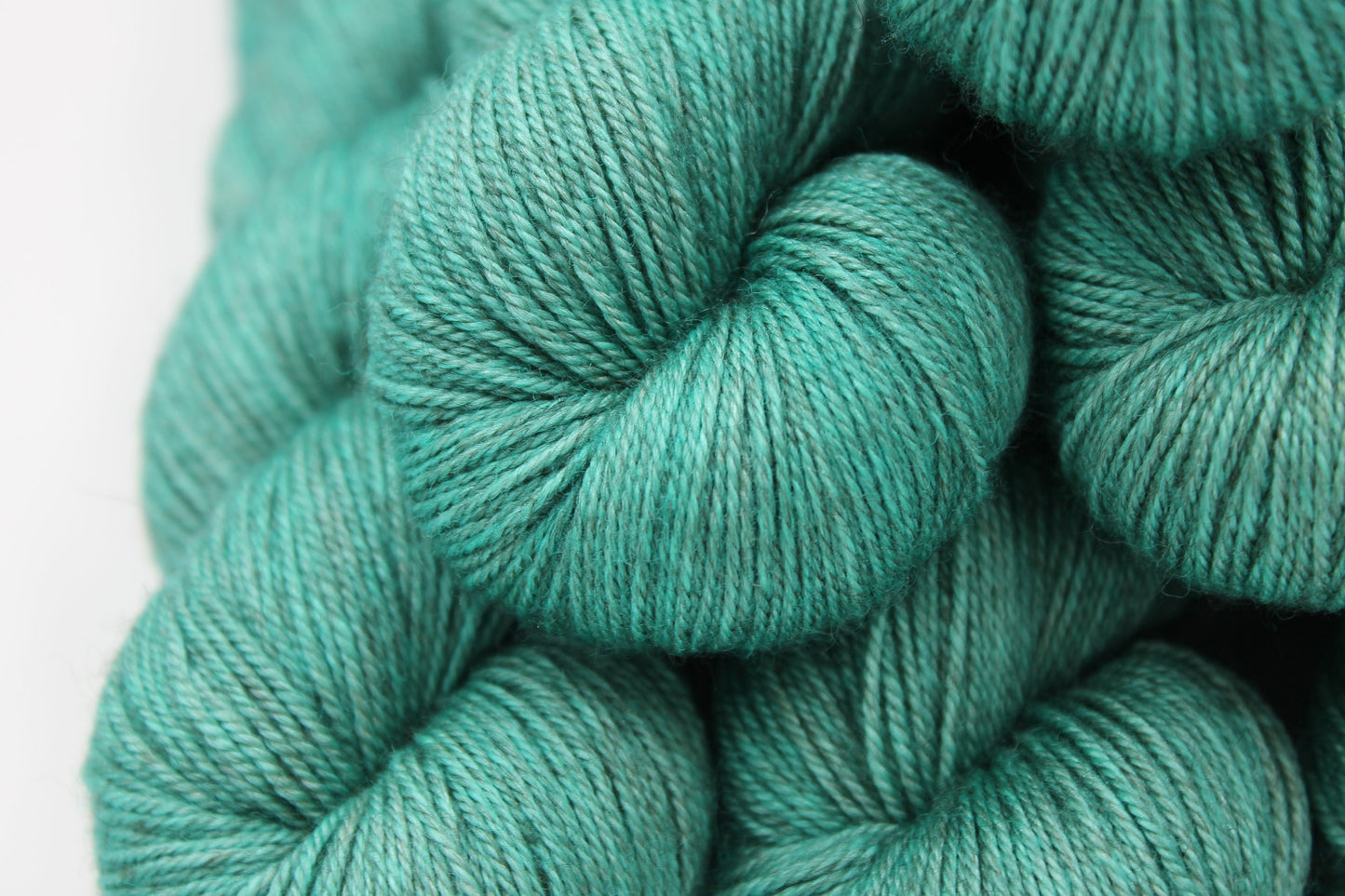Jade Sock Skein 60% SuperWash Merino 20 silk  and 20 Yak Hand Dyed Yarn