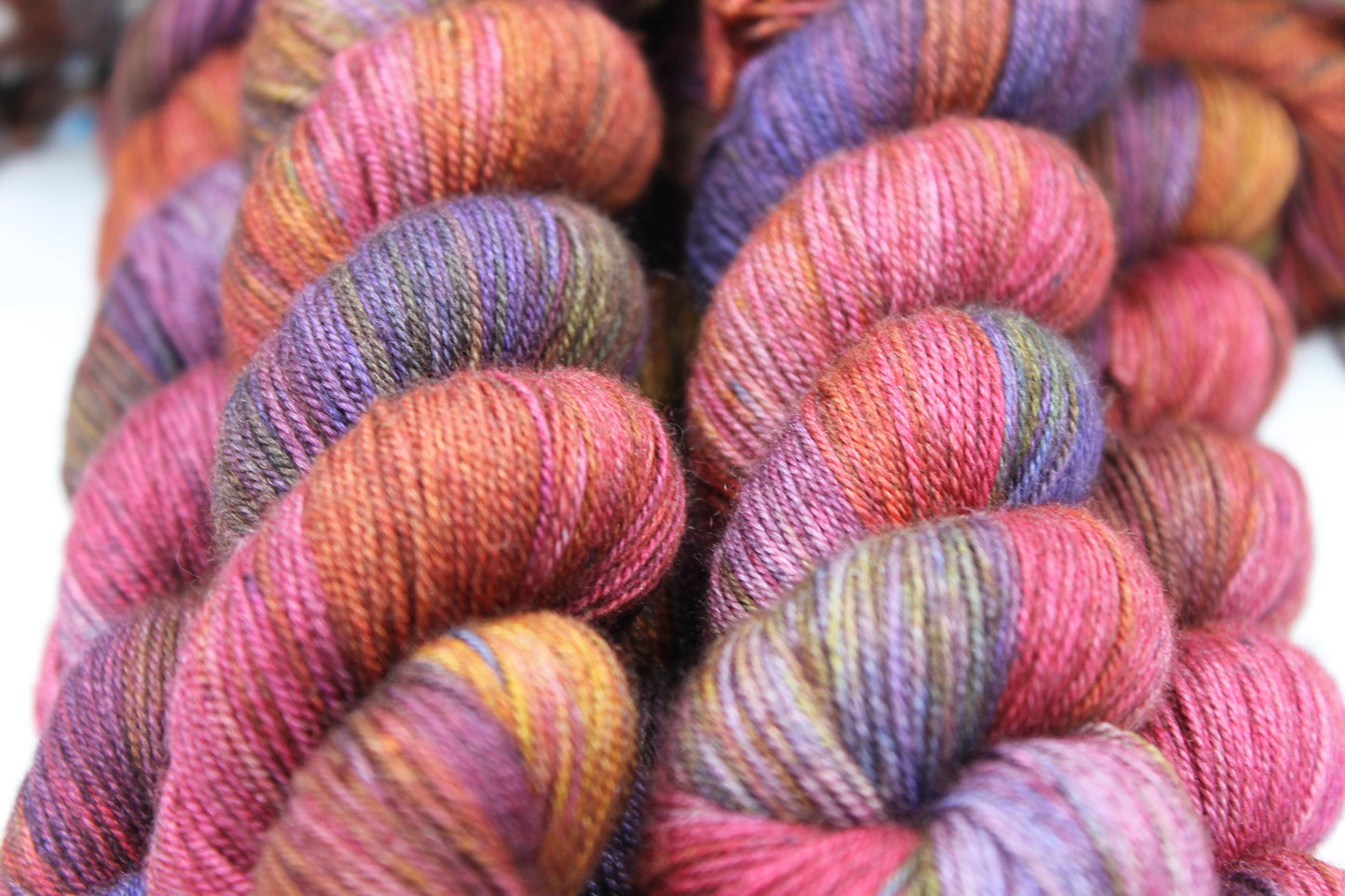 Comfy Blanket Sock Skein 60% SuperWash Merino 20 silk  and 20 Yak Hand Dyed Yarn