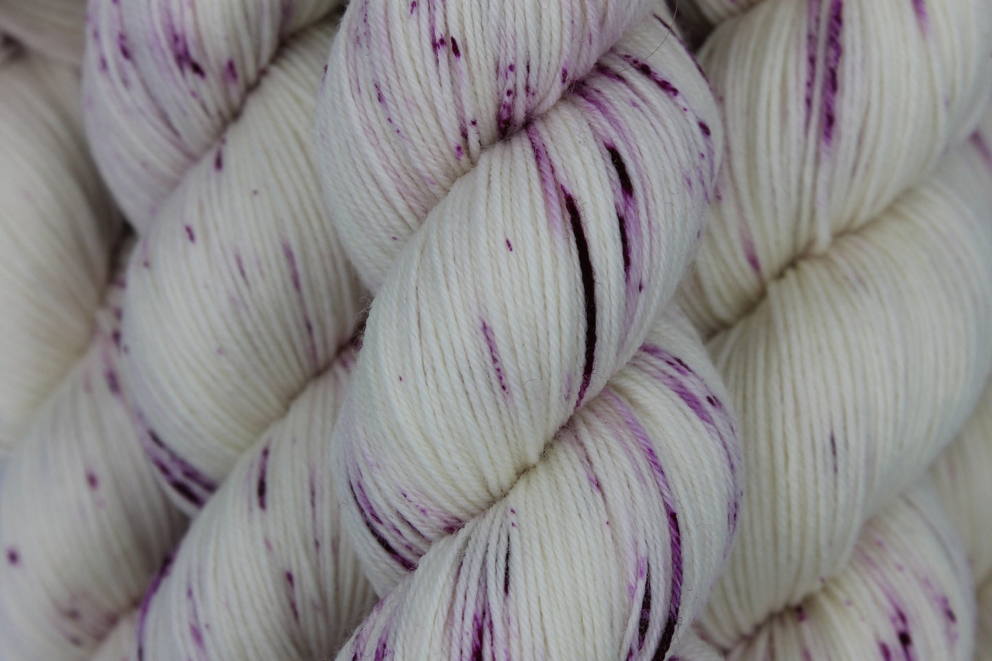 Wild Raspberry Light Speckle Sock Skein 75% SuperWash Merino and 25 Nylon Hand Dyed Yarn 100g