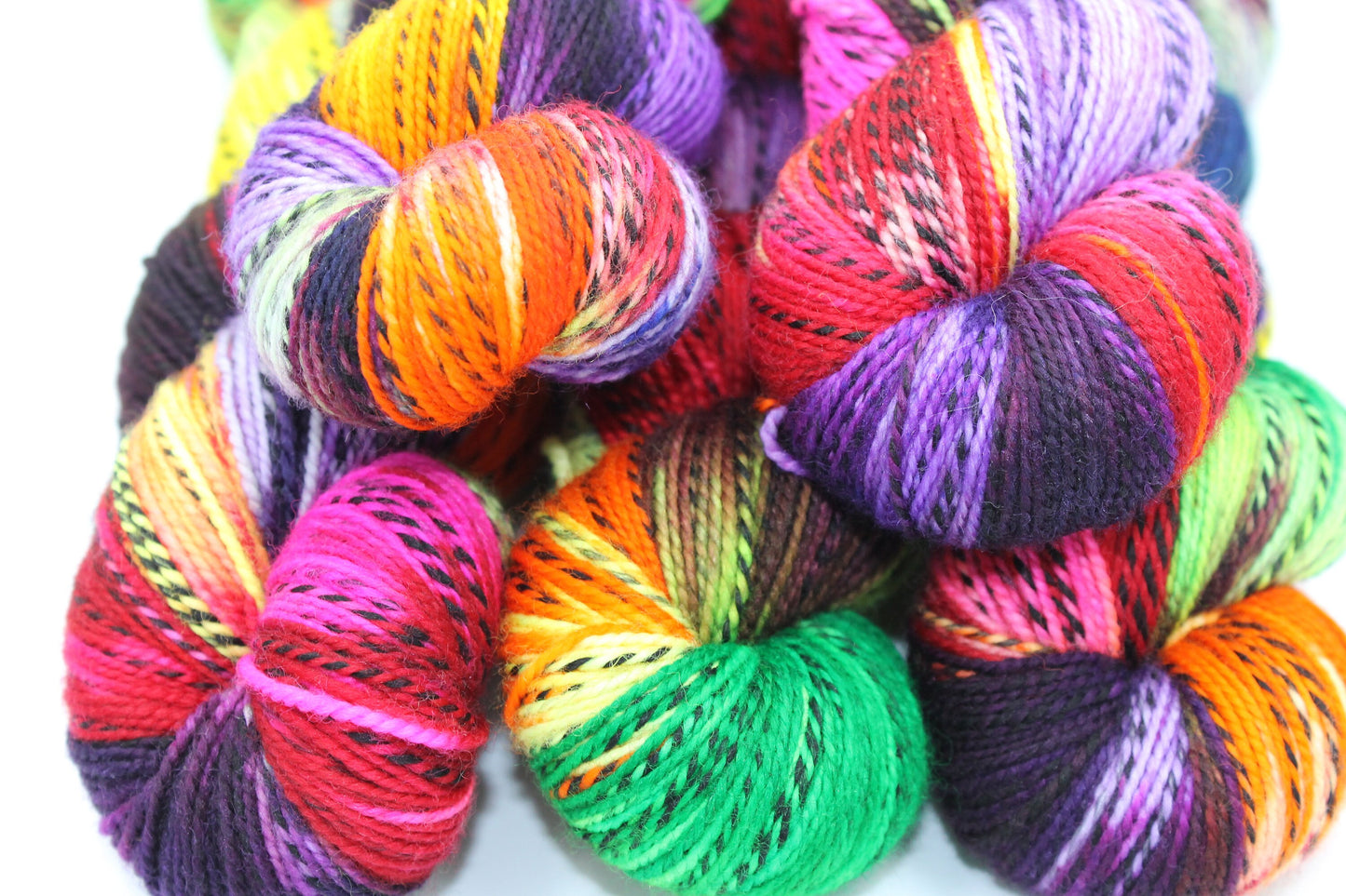 Funky Zebra Sock Skein 80% SuperWash Merino and 20 Nylon Hand Dyed Zebra Yarn 100g