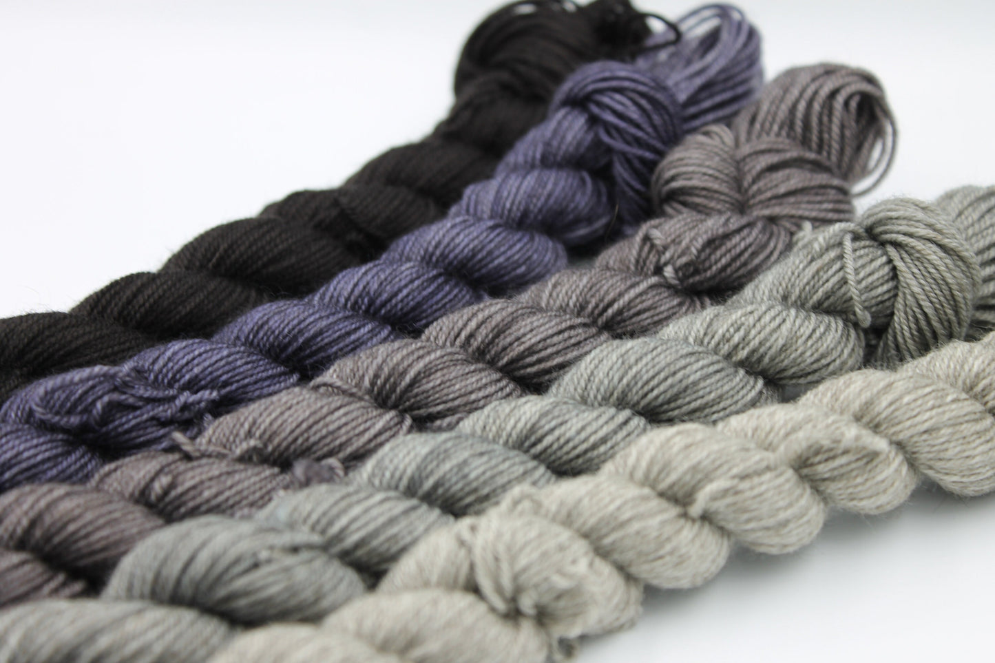 Shades - Grey Mini Skein Set Sock 70% Superwash Merino 20 Yak 10 Nylon 5 x 20g