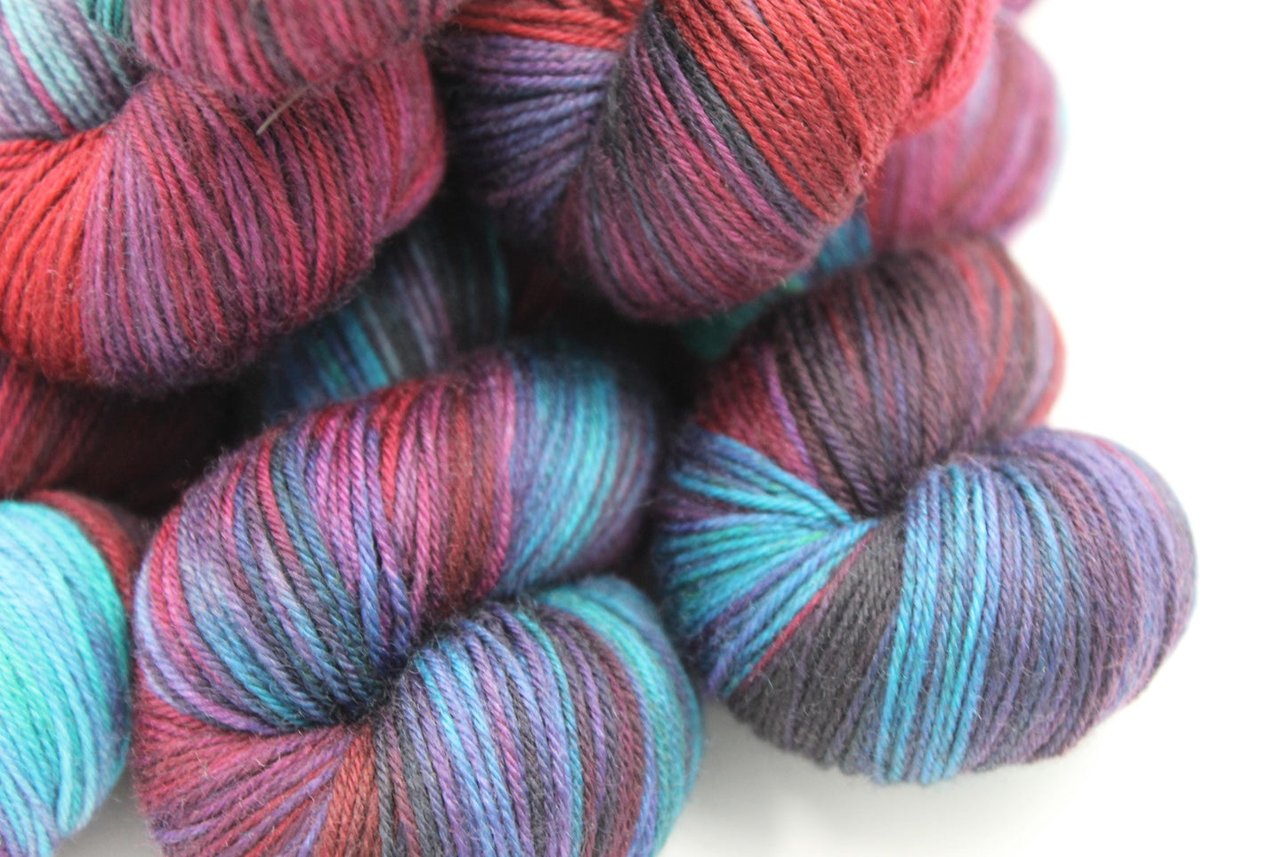 Sherlocks Smoking Jacket.  Sock skein 75% SuperWash Merino and 25 Nylon Hand Dyed Yarn 100g