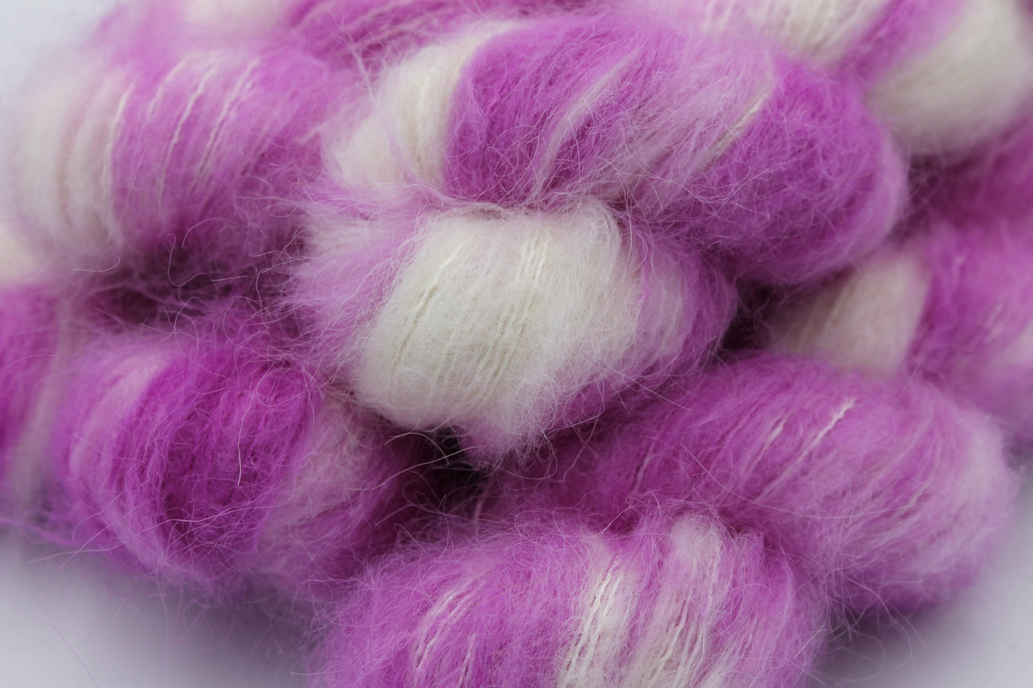 Raspberry Ripple Exquisite Lace 50g skein 74% Baby Suri Alpaca 26 Mulberry  Silk