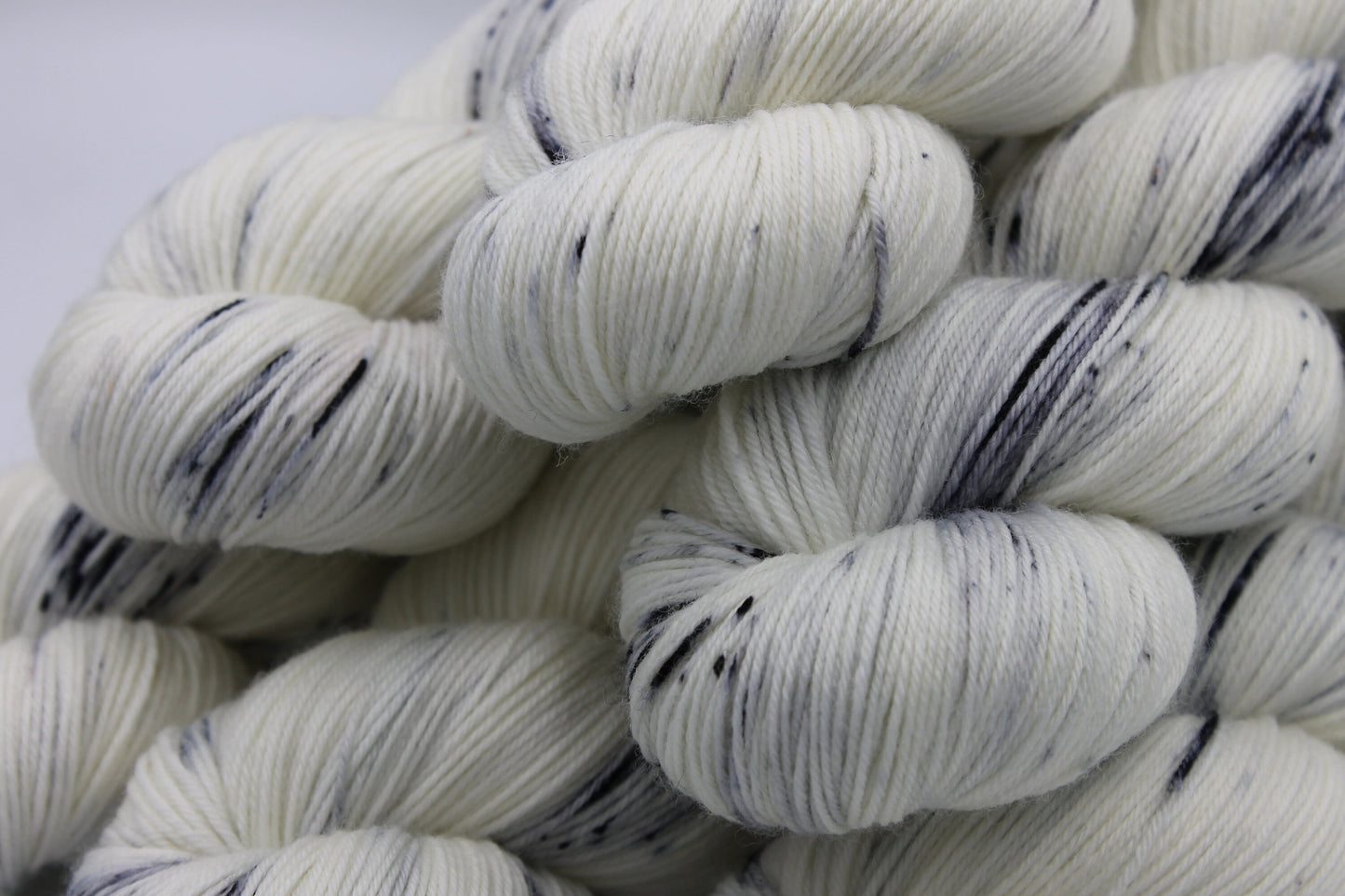 Granite Light Speckle Sock Skein 75% SuperWash Merino and 25 Nylon Hand Dyed Yarn 100g