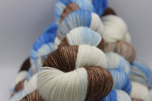 Peter Rabbit  Sock Skein 75% SuperWash Merino and 25 Nylon Hand Dyed Yarn 100g