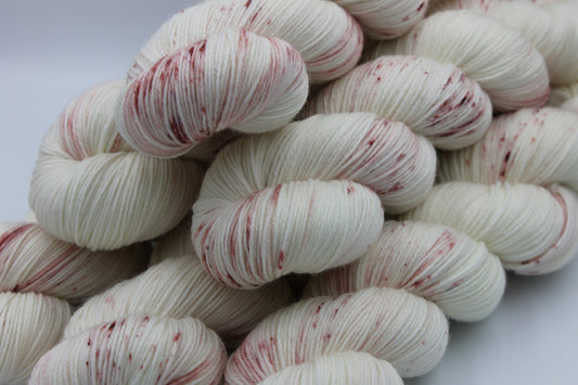 Old Rose Light Speckle Sock Skein 75% SuperWash Merino and 25 Nylon Hand Dyed Yarn 100g
