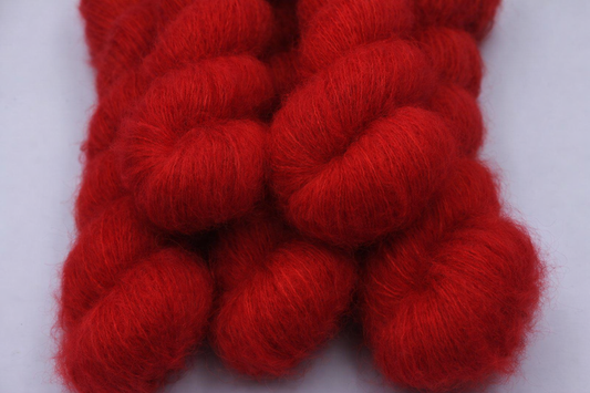 Scarlet Exquisite Lace Yarn 50g Skein 74% Baby Suri Alpaca 26% Mulberry Silk