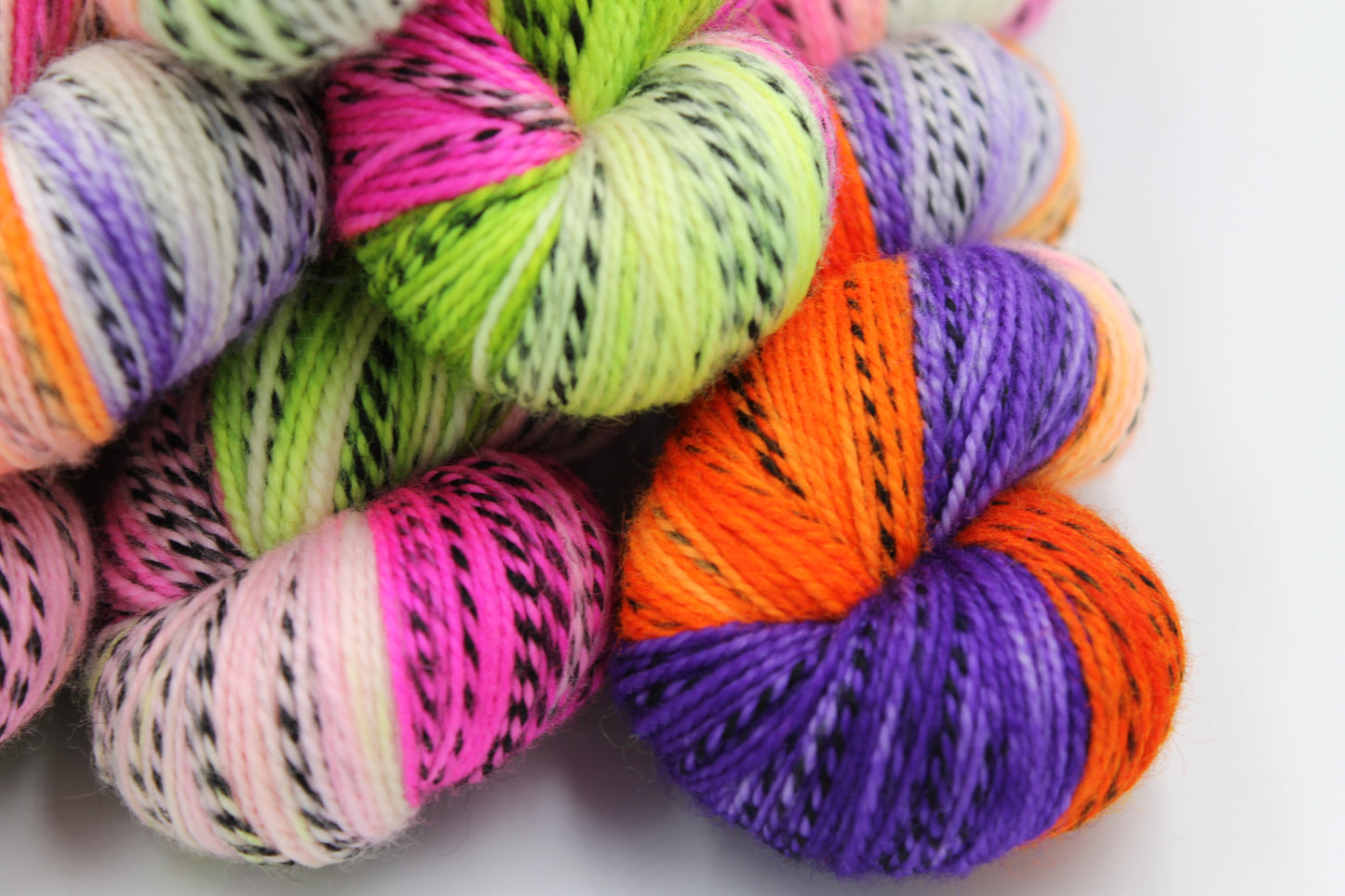 BeetleJuice Sock Skein 80% SuperWash Merino and 20% Nylon Hand Dyed Zebra Yarn 100g