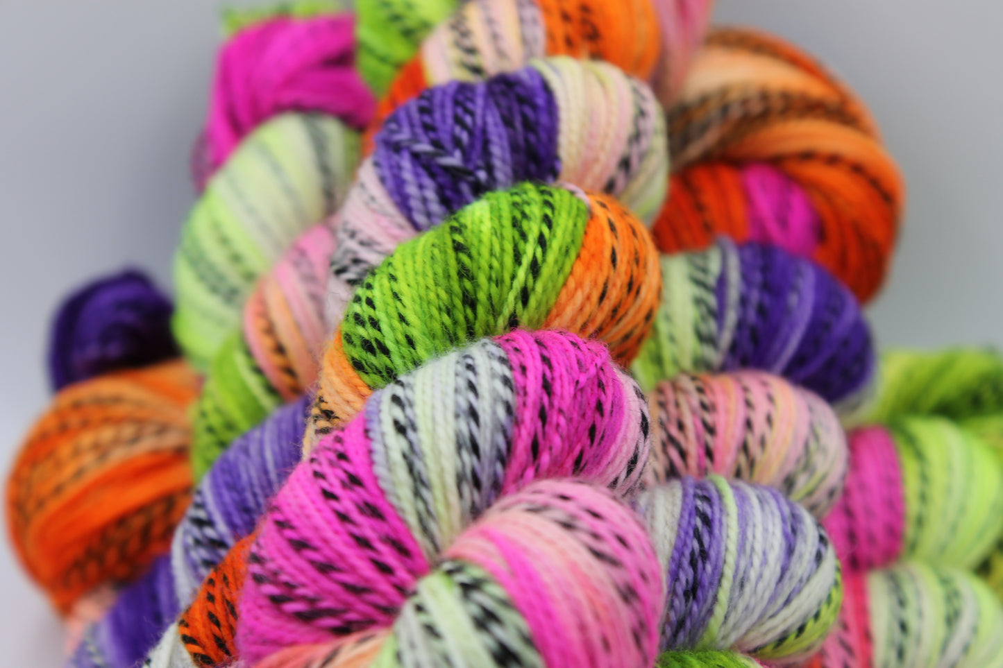 BeetleJuice Sock Skein 80% SuperWash Merino and 20% Nylon Hand Dyed Zebra Yarn 100g