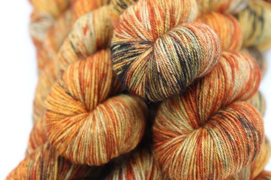 Playa Blanca Sock Skein 60% SuperWash Merino 20 silk  and 20 Yak Hand Dyed Yarn