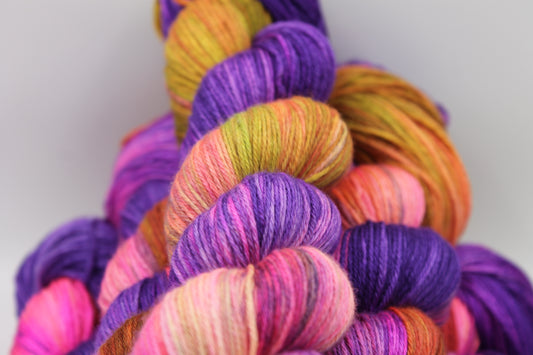 Aurora Sock skein  50% Superwash Merino Wool 50 Silk 100g Skeins
