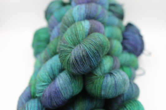 Yorkshire Dales Sock Skein 60% SuperWash Merino 20% silk  and 20% Yak Hand Dyed Yarn