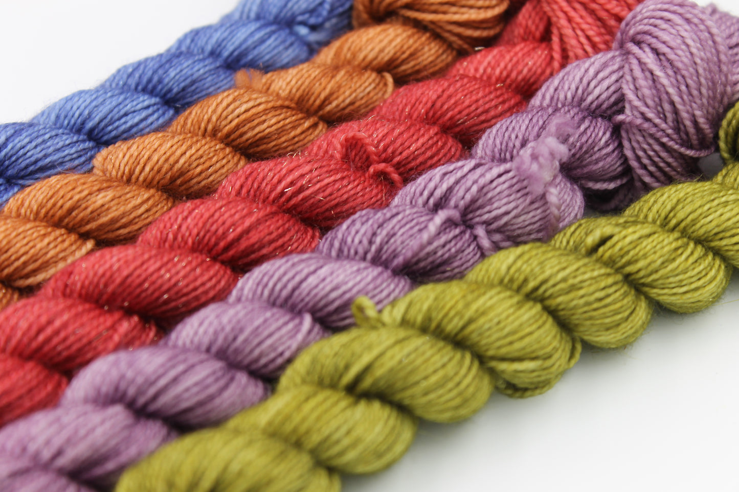 Harvest Sparkle Mini Skein Set Premium Sock 75% SuperWash  Merino,20% Nylon, 5% Stellina.5x20g