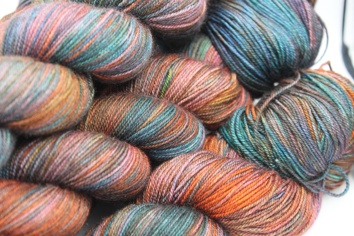 Serendipity Sock Skein 60% SuperWash Merino 20% silk  and 20% Yak Hand Dyed Yarn