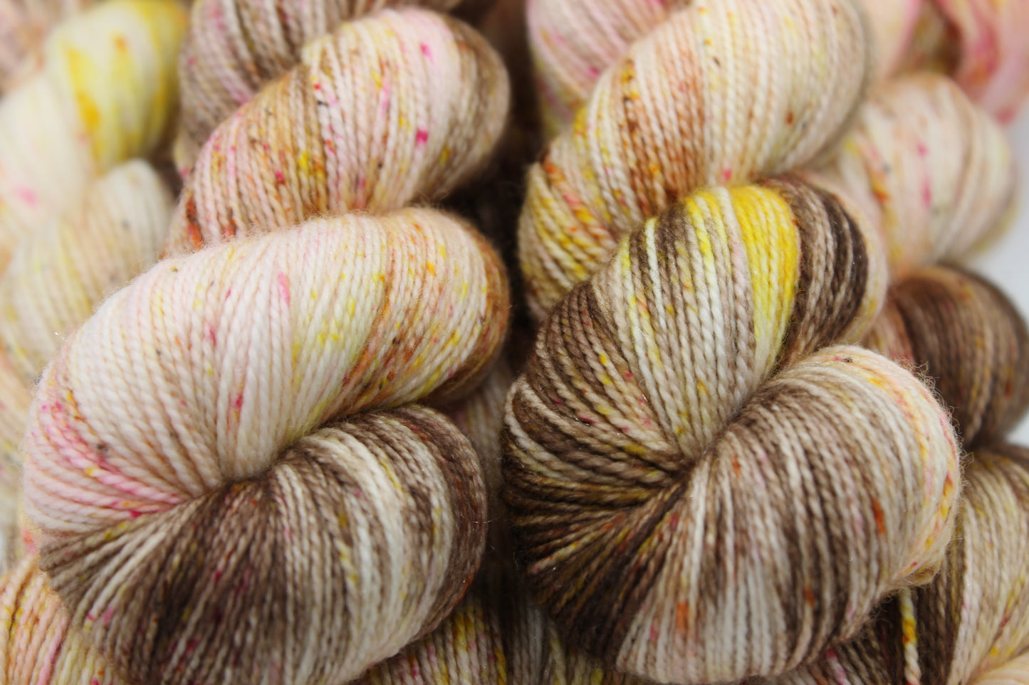 Hot Chocolate And All The Trimmings  Sock Skein 75% Superwash Merino 20% Nylon 5% Silver Stellina