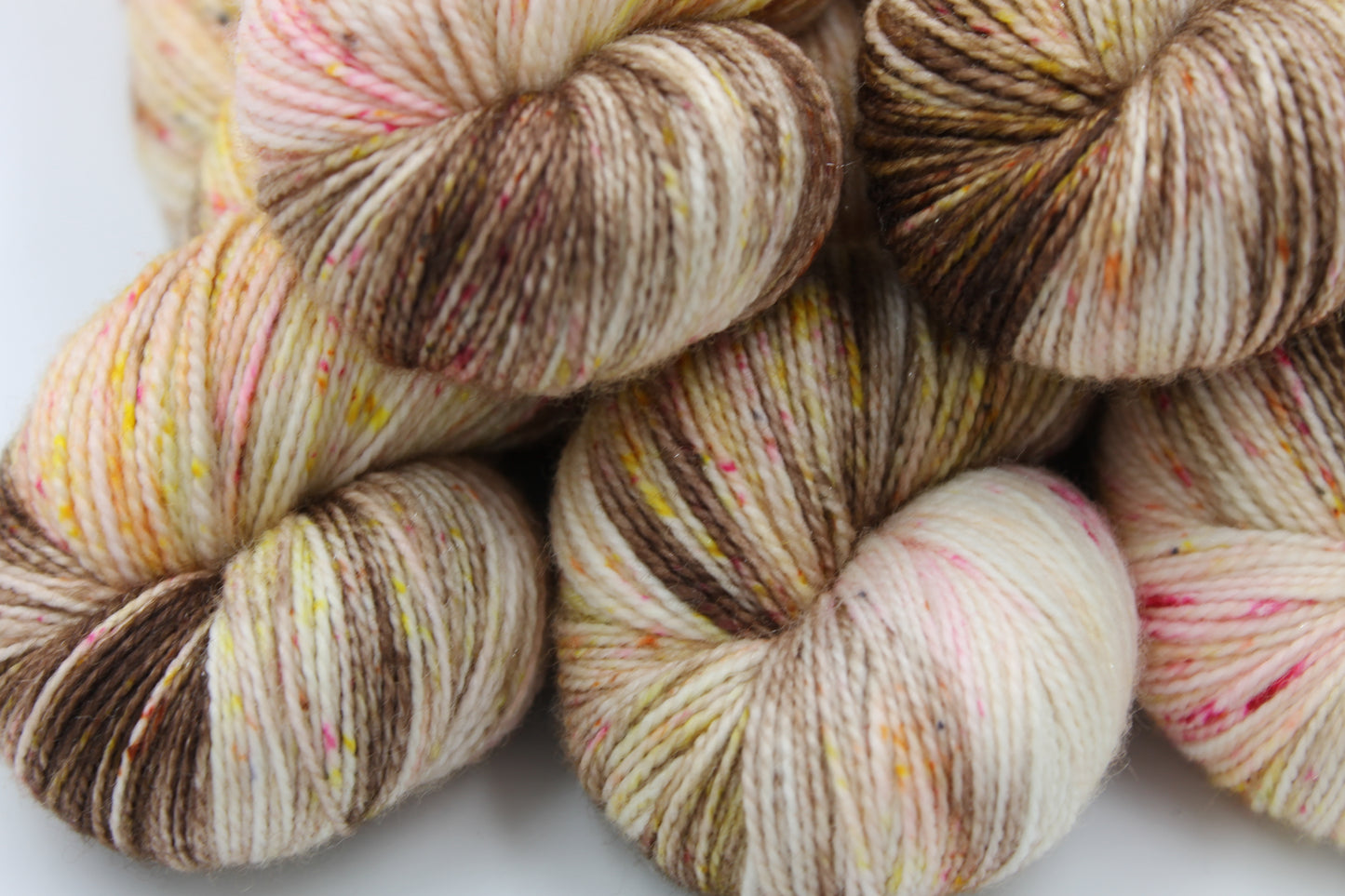 Hot Chocolate And All The Trimmings  Sock Skein 75% Superwash Merino 20% Nylon 5% Silver Stellina