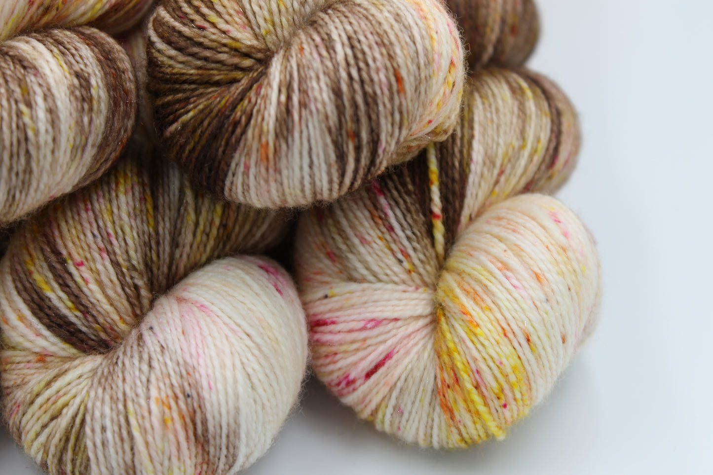 Hot Chocolate And All The Trimmings  Sock Skein 75% Superwash Merino 20% Nylon 5% Silver Stellina