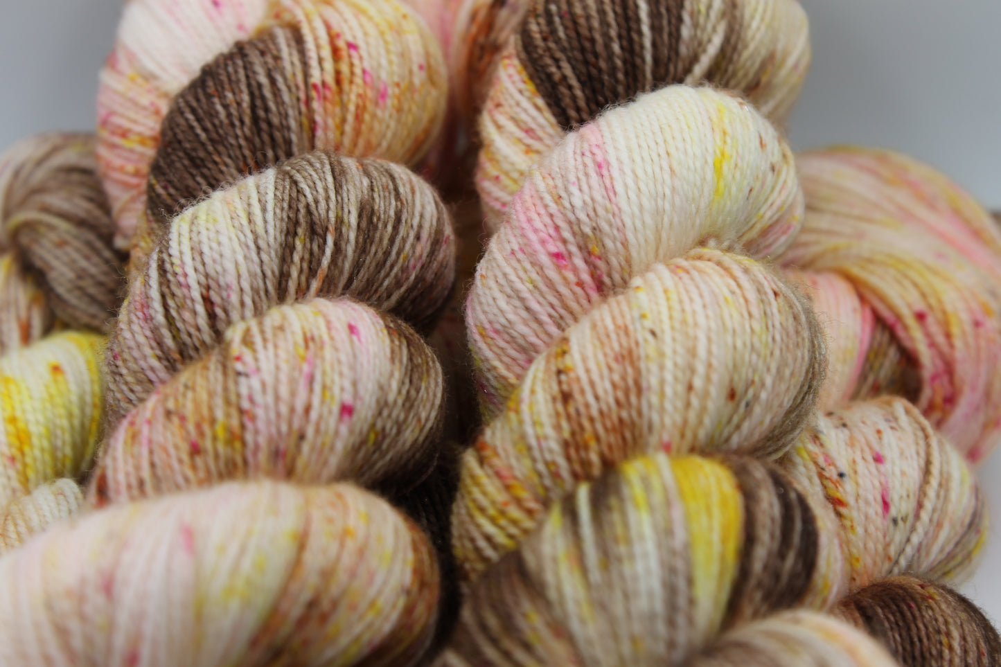 Hot Chocolate And All The Trimmings  Sock Skein 75% Superwash Merino 20% Nylon 5% Silver Stellina