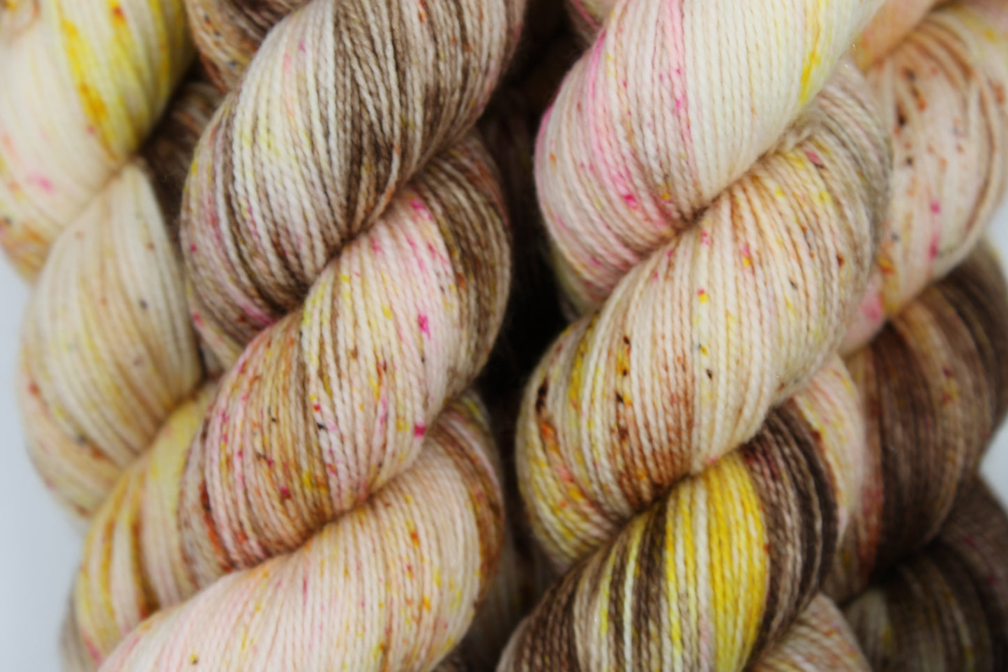 Hot Chocolate And All The Trimmings  Sock Skein 75% Superwash Merino 20% Nylon 5% Silver Stellina