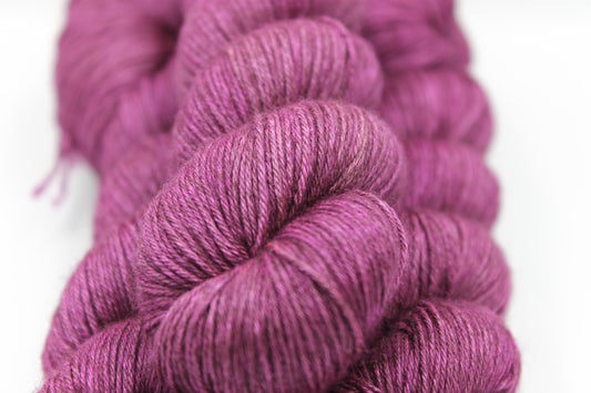 Crimson Oracle Sock Yarn Skein 50% Yak 50% Silk 100g - Attic Spin Dye