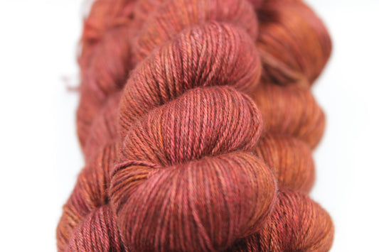 Cinderwine Yak Silk Yarn 50% Yak 50% Silk 100g Sock Skein - Attic Spin Dye