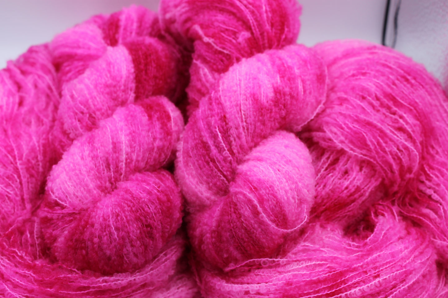 Dragonfruit Loop 80% Superfine Merino Wool Boucle Yarn - 20% Nylon Lace Weight 100g Skein