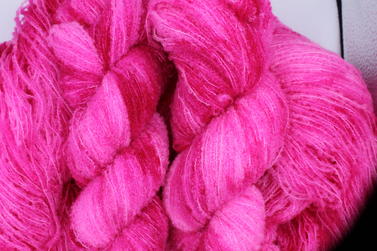Dragonfruit Loop 80% Superfine Merino Wool Boucle Yarn - 20% Nylon Lace Weight 100g Skein