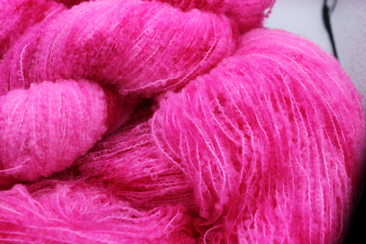 Dragonfruit Loop 80% Superfine Merino Wool Boucle Yarn - 20% Nylon Lace Weight 100g Skein
