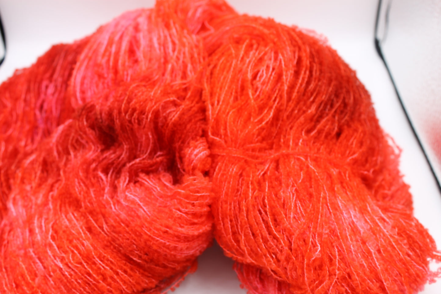 Velvet Blaze  80% Superfine Merino Wool Boucle Yarn - 20% Nylon Lace Weight 100g Skein