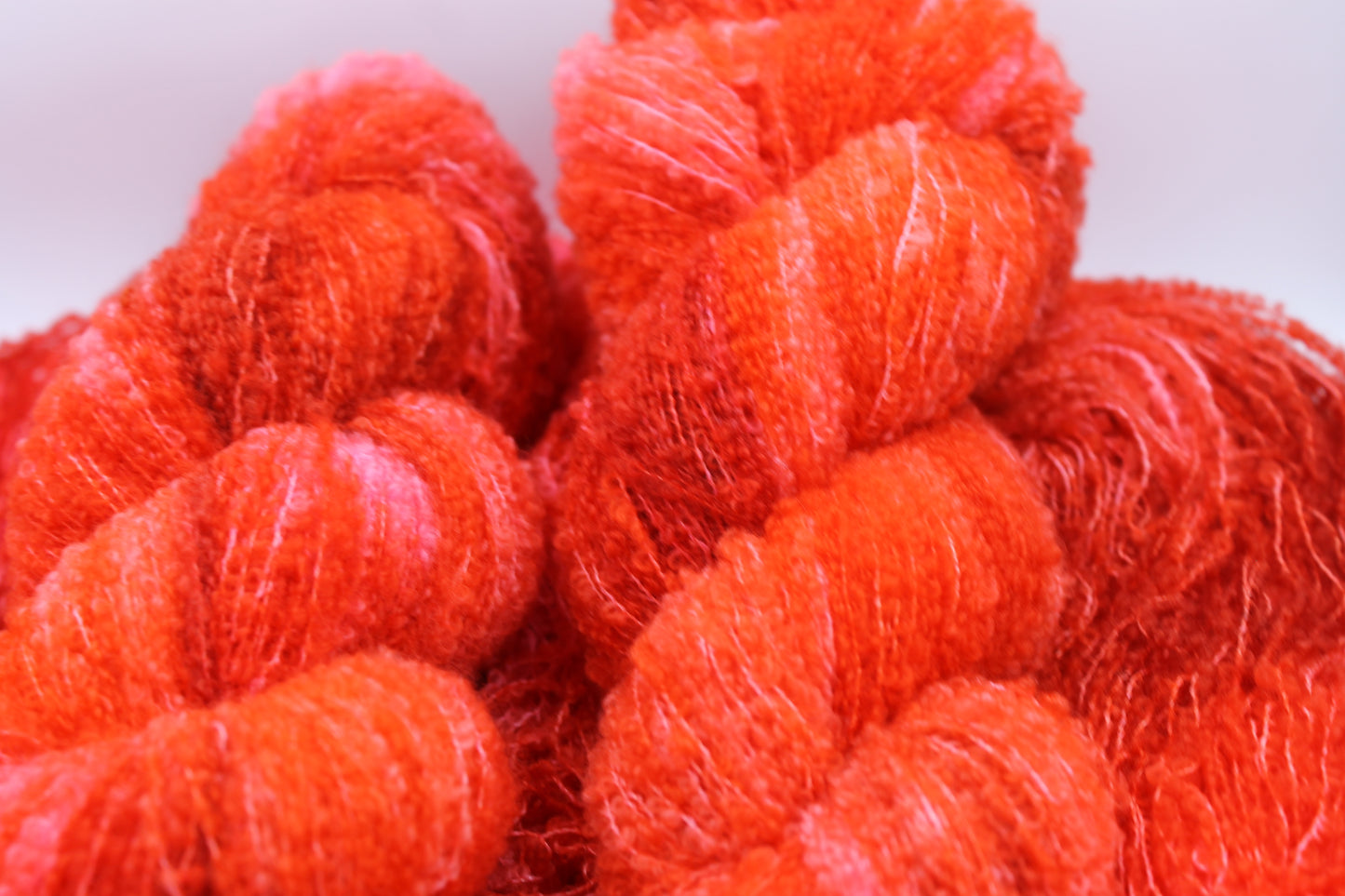 Velvet Blaze  80% Superfine Merino Wool Boucle Yarn - 20% Nylon Lace Weight 100g Skein