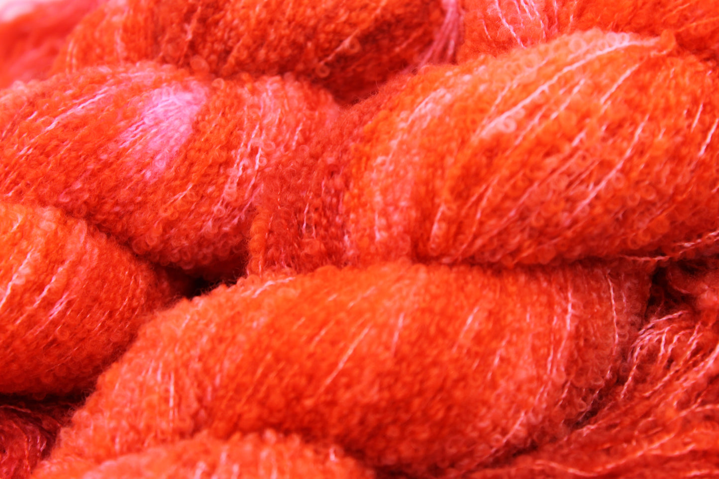 Velvet Blaze  80% Superfine Merino Wool Boucle Yarn - 20% Nylon Lace Weight 100g Skein