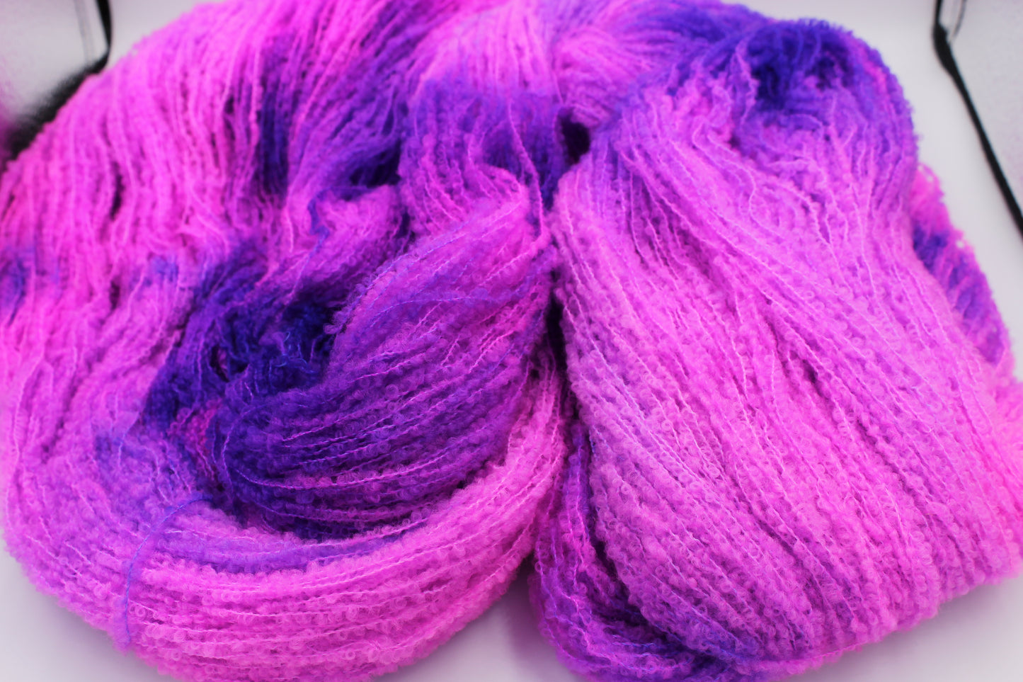 Pixie Plum  80% Superfine Merino Wool Boucle Yarn - 20% Nylon Lace Weight 100g Skein