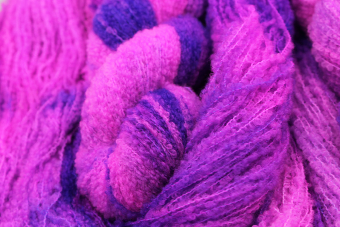 Pixie Plum  80% Superfine Merino Wool Boucle Yarn - 20% Nylon Lace Weight 100g Skein