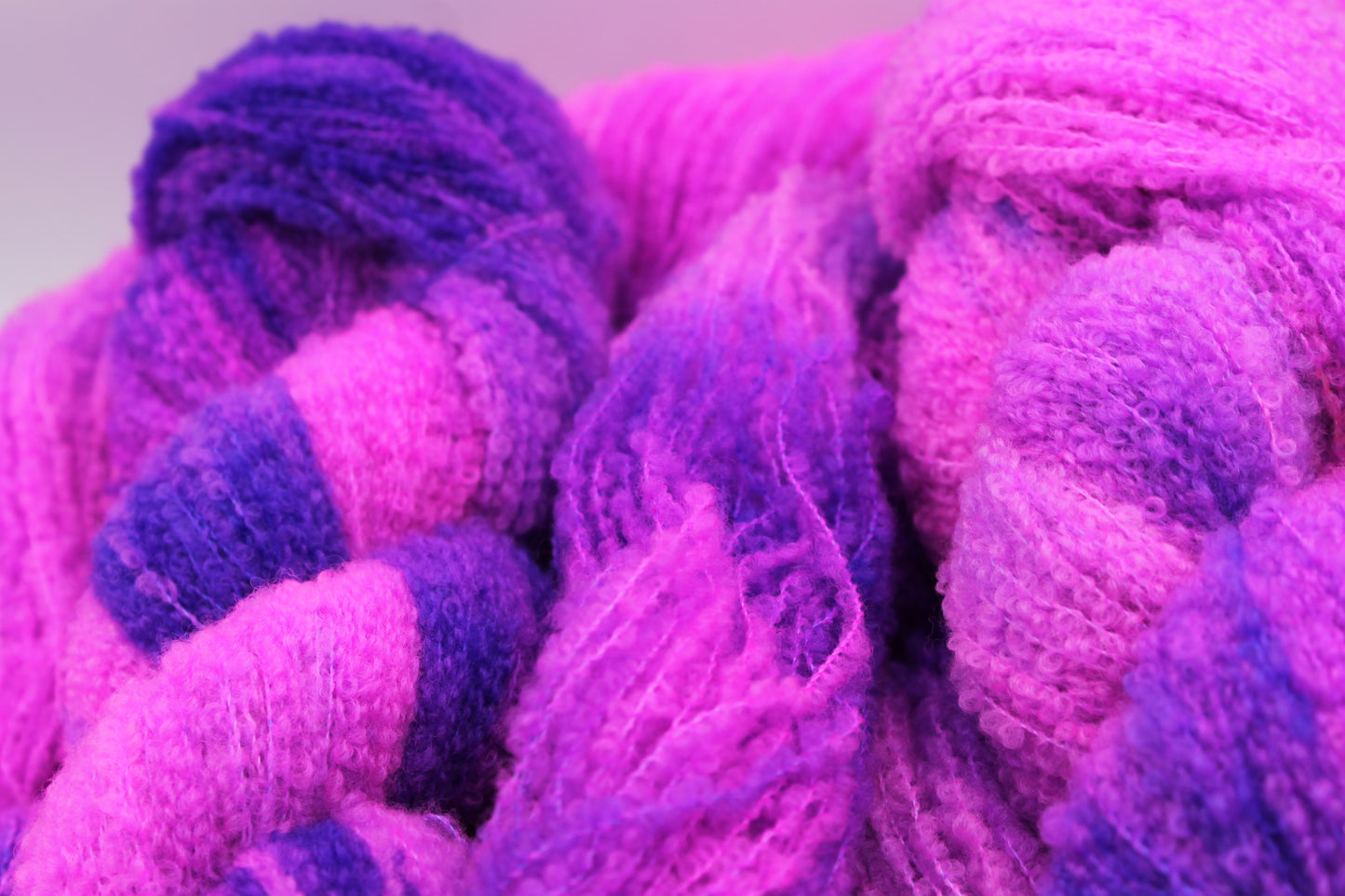 Pixie Plum  80% Superfine Merino Wool Boucle Yarn - 20% Nylon Lace Weight 100g Skein