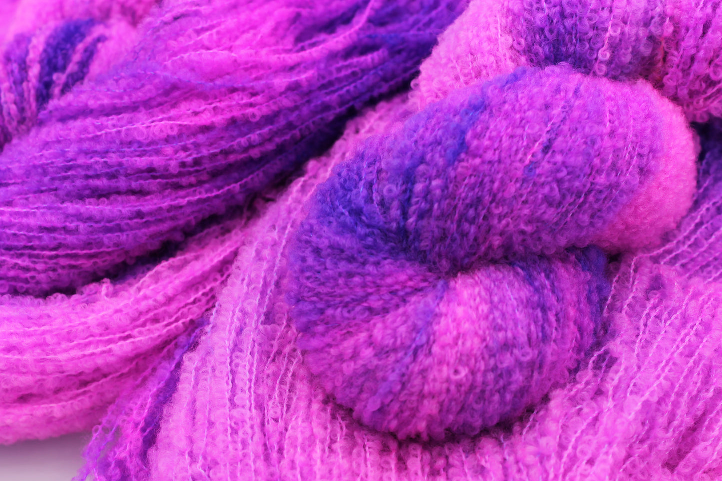 Pixie Plum  80% Superfine Merino Wool Boucle Yarn - 20% Nylon Lace Weight 100g Skein