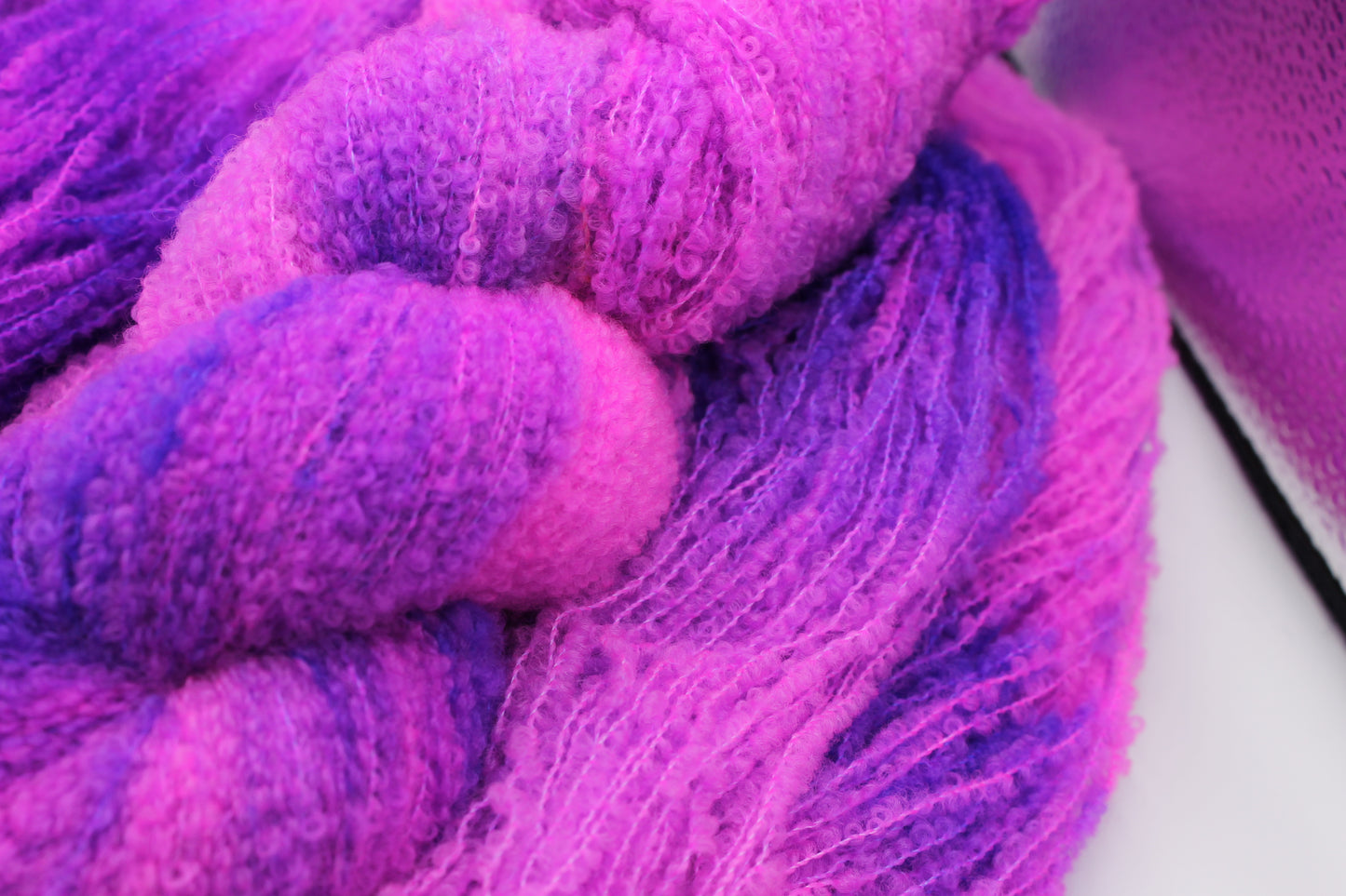 Pixie Plum  80% Superfine Merino Wool Boucle Yarn - 20% Nylon Lace Weight 100g Skein