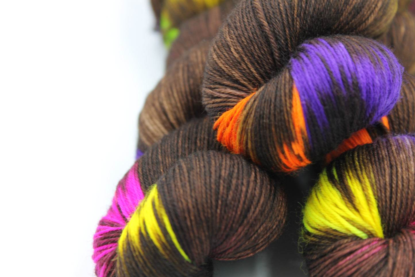 Neon Smarties Sock Skein 100g Hand Dyed Merino Nylon Yarn 75% SuperWash Merino 25% Nylon