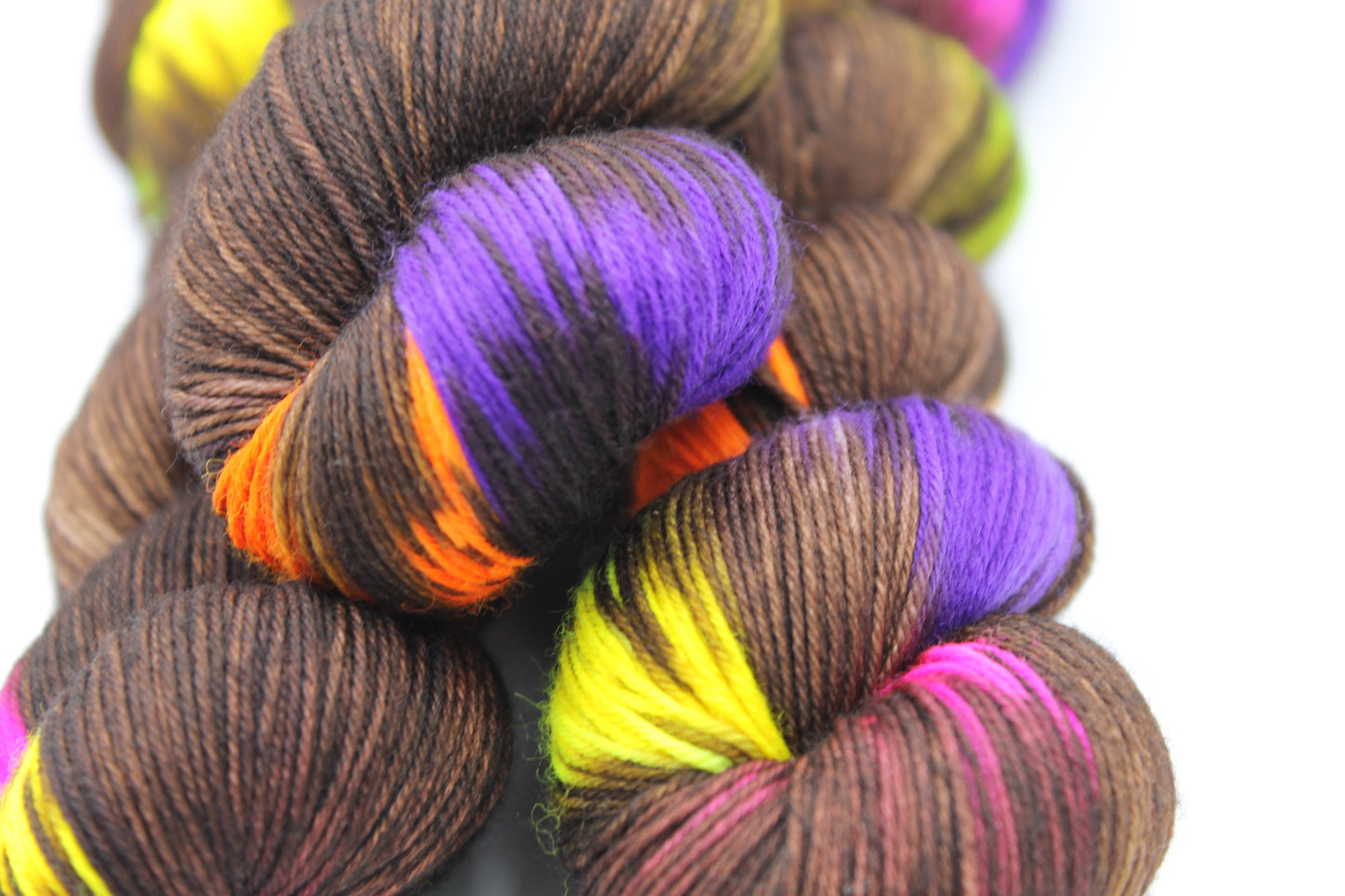 Neon Smarties Sock Skein 100g Hand Dyed Merino Nylon Yarn 75% SuperWash Merino 25% Nylon