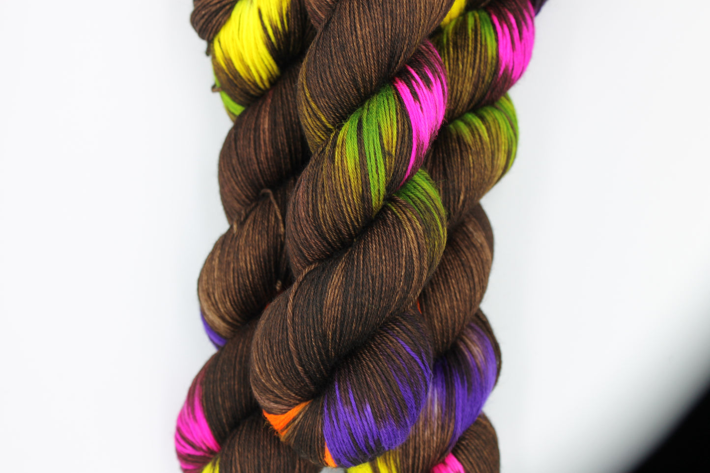 Neon Smarties Sock Skein 100g Hand Dyed Merino Nylon Yarn 75% SuperWash Merino 25% Nylon
