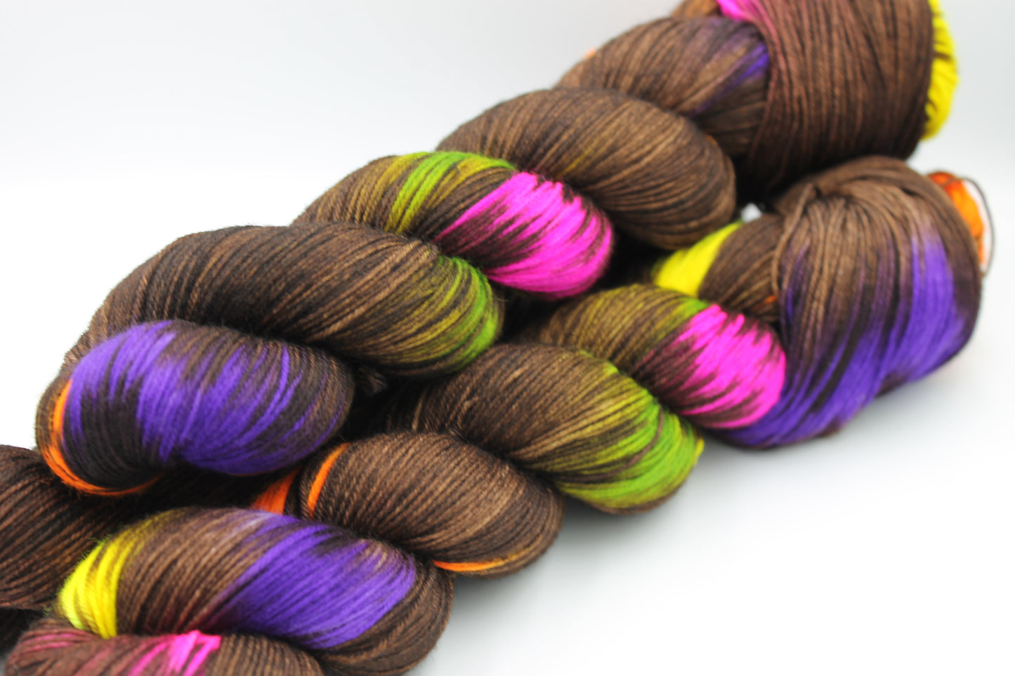 Neon Smarties Sock Skein 100g Hand Dyed Merino Nylon Yarn 75% SuperWash Merino 25% Nylon