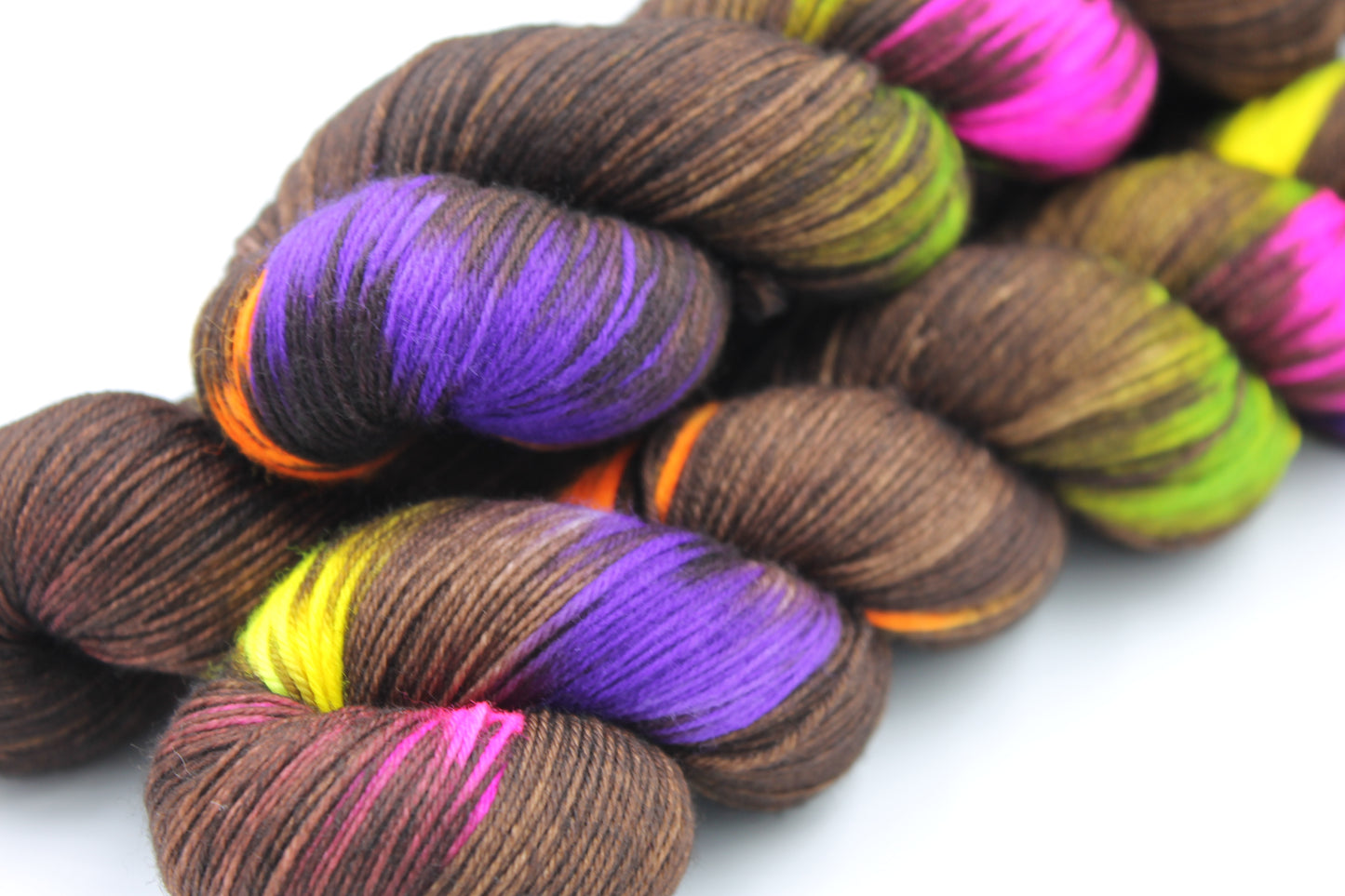 Neon Smarties Sock Skein 100g Hand Dyed Merino Nylon Yarn 75% SuperWash Merino 25% Nylon