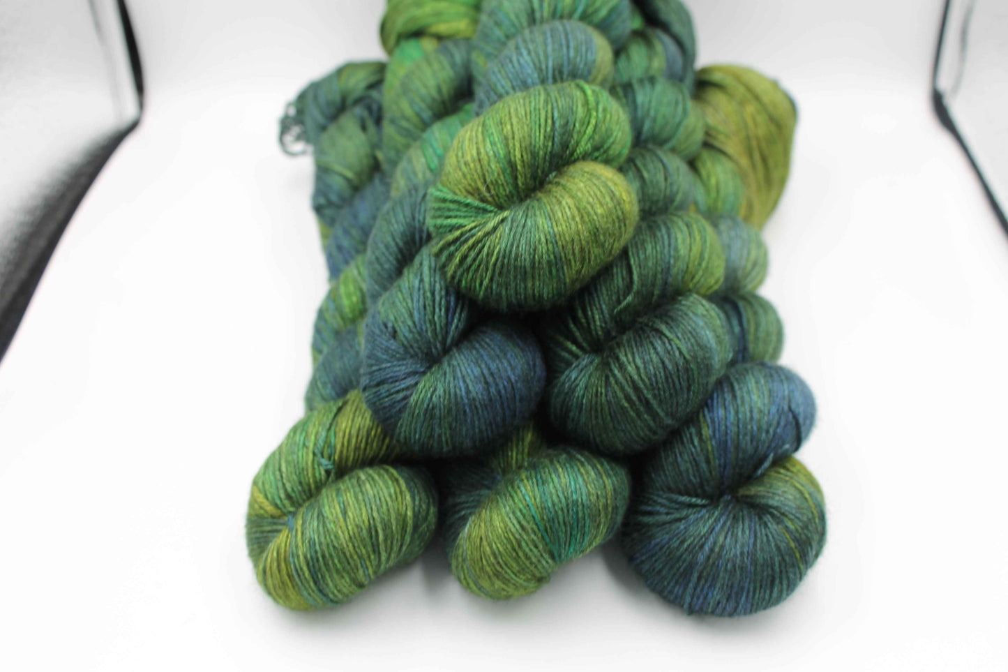 Midnight Moss Sock Yarn Skein 50% Yak 50% Silk 100g