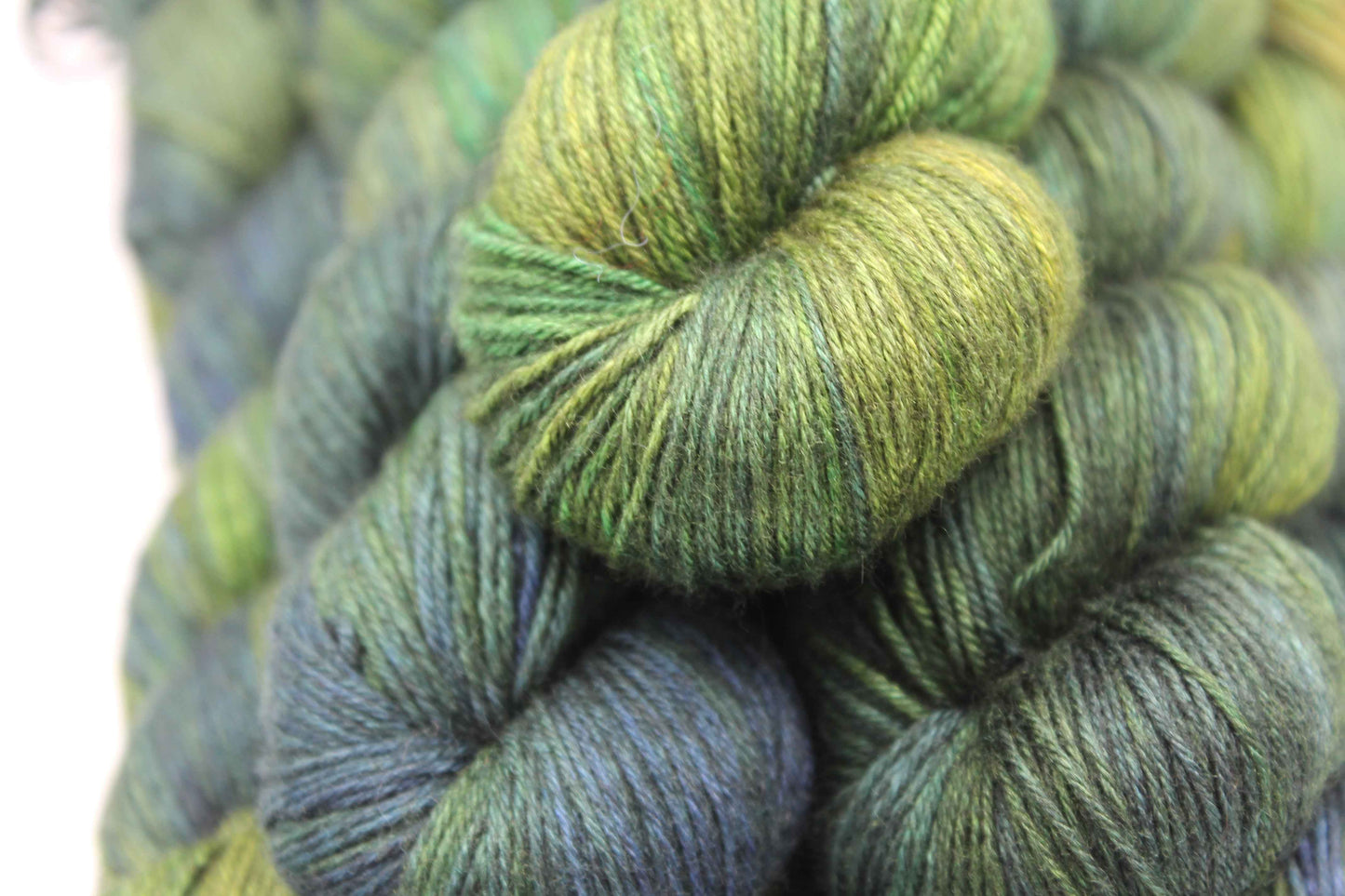 Midnight Moss Sock Yarn Skein 50% Yak 50% Silk 100g