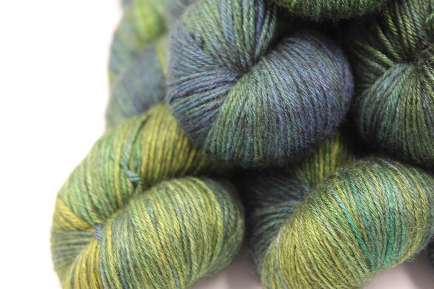 Midnight Moss Sock Yarn Skein 50% Yak 50% Silk 100g