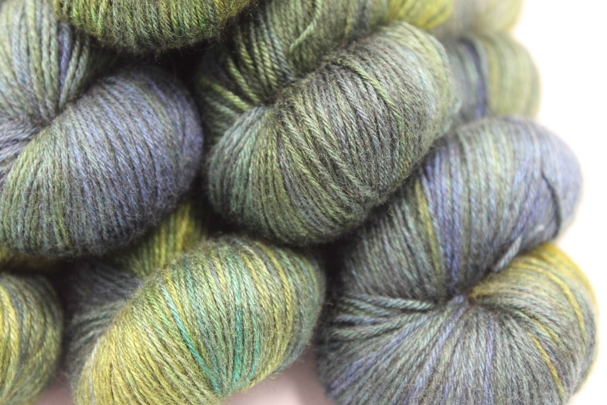 Midnight Moss Sock Yarn Skein 50% Yak 50% Silk 100g