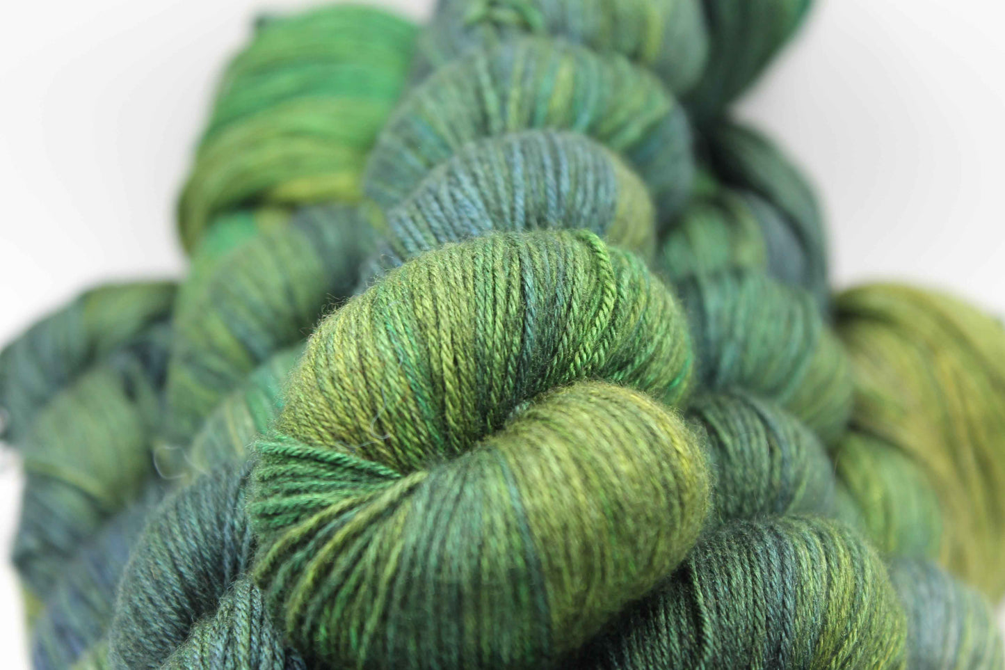 Midnight Moss Sock Yarn Skein 50% Yak 50% Silk 100g